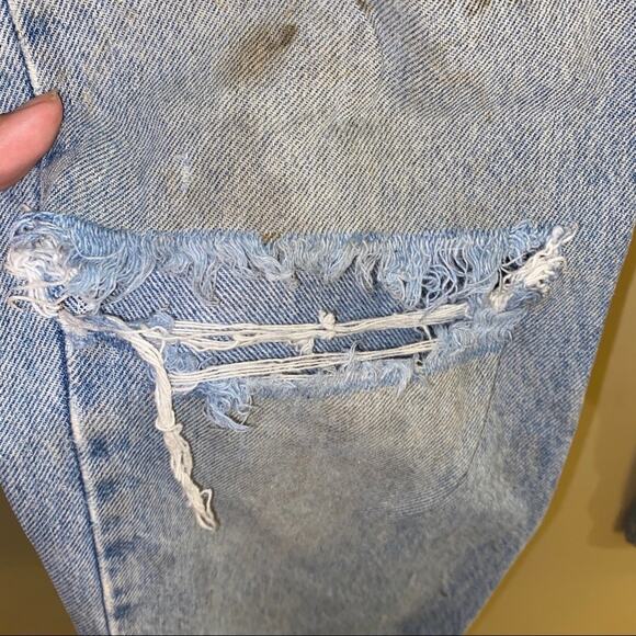 VINTAGE LEVIS destroyed high waisted jeans 33x34 - Picture 6 of 6